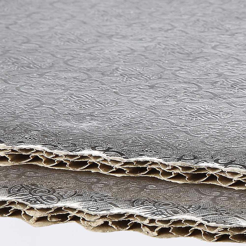 Silver Scalloped Rectangular Double-Wall Cake Boards, Half Size (13-7/8" x 18-3/4"), Pack of 5