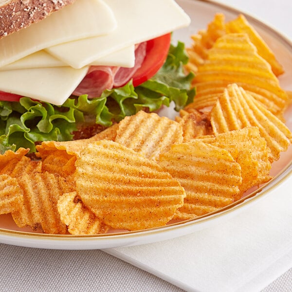 Martin's 14 oz. BBQ Waffle Chips - 6/Case