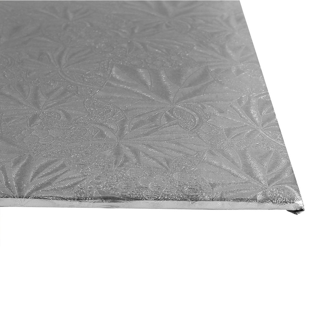 Square Silver Foil Cake Board, 9" x 1/4" Thick, Pack of 12