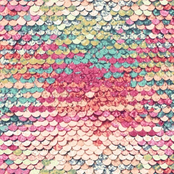 Printed Spandex Rainbow Sequins XL