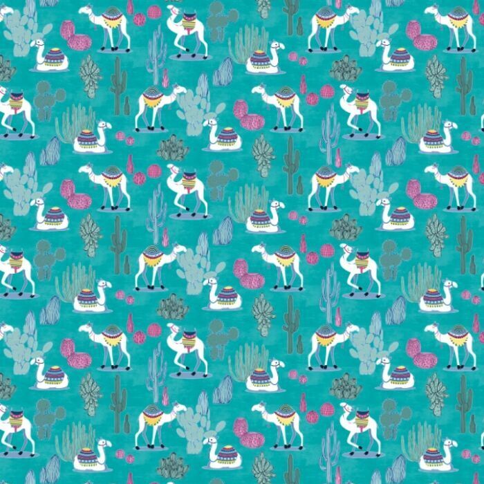 Printed Spandex Happy Camel Conversational Dye