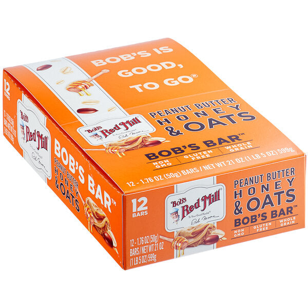 Bob's Red Mill 1.76 oz. Peanut Butter Honey & Oats Bar - 144/Case