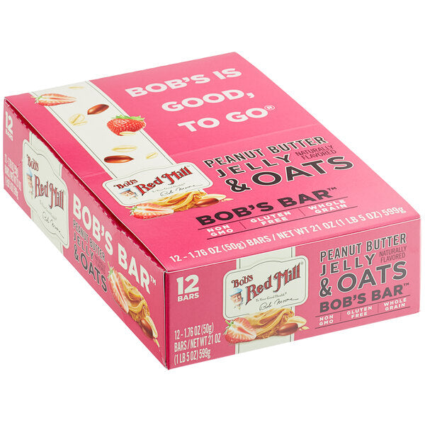 Bob's Red Mill 1.76 oz. Peanut Butter Jelly & Oats Bar - 144/Case