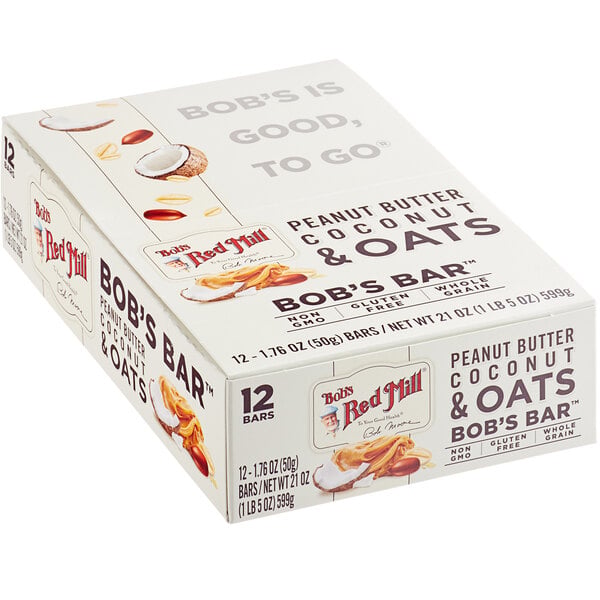 Bob's Red Mill 1.76 oz. Peanut Butter Coconut & Oats Bar - 144/Case