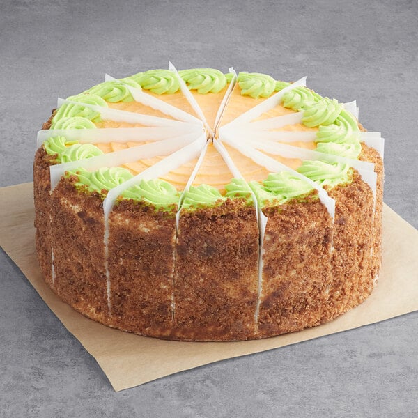 David's Cookies Annie's 14-Slice Pre-Cut Carrot Persuasion Cake 9 lb. - 2/Case
