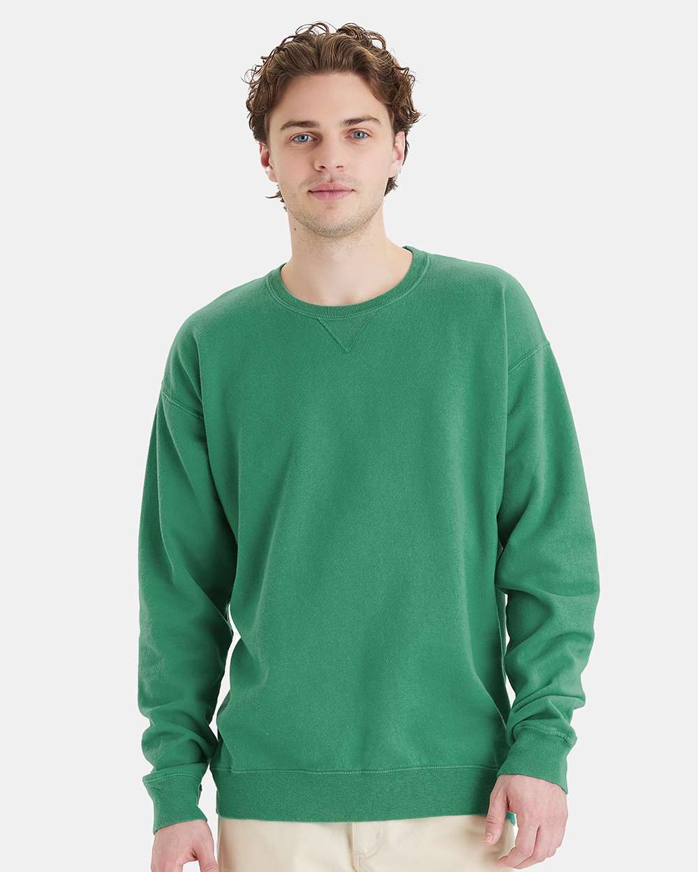 ComfortWash by Hanes® Garment-Dyed Crewneck Long Sleeve Sweatshirt