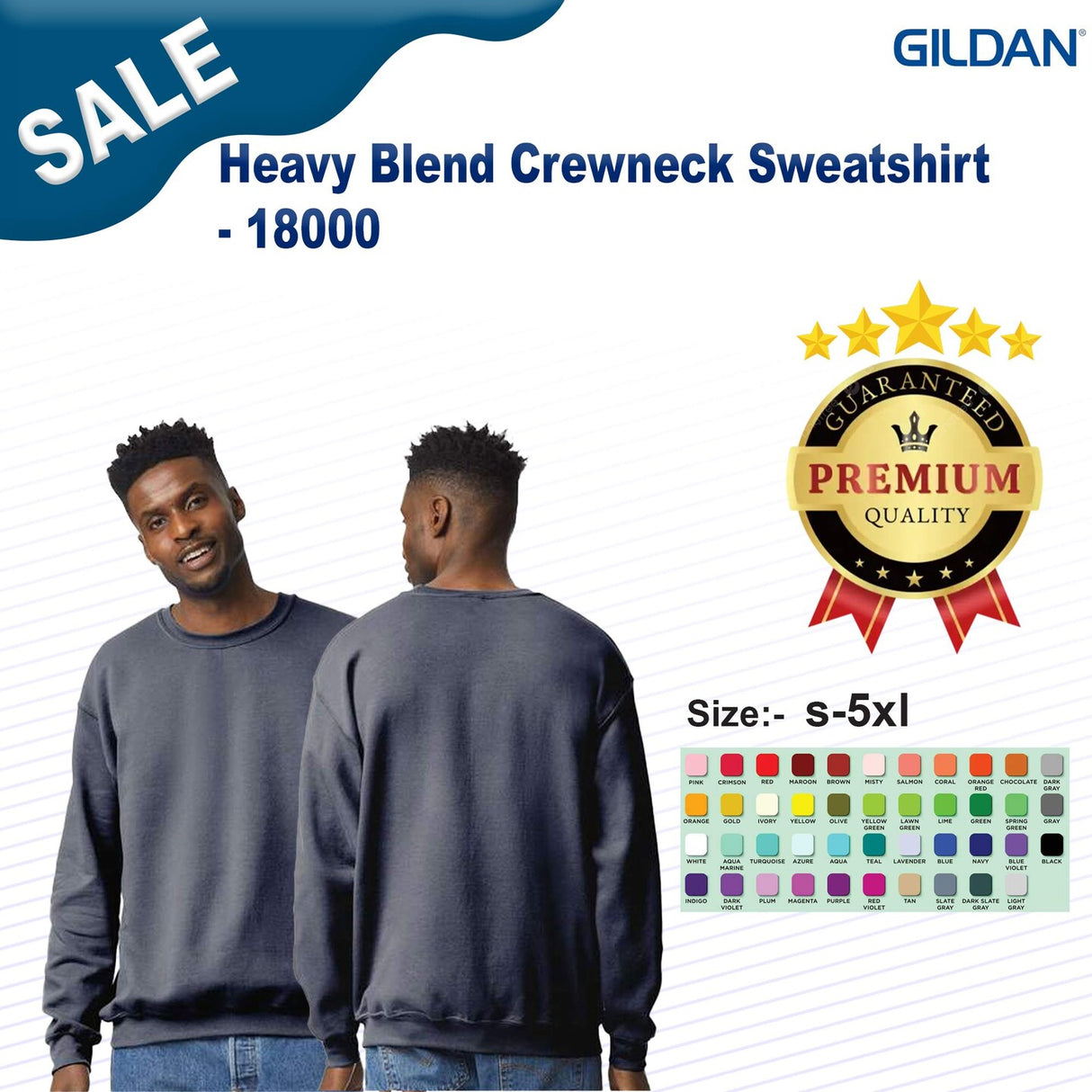 Gildan® Heavy Blend Long Sleeve Crew Neck Sweatshirt