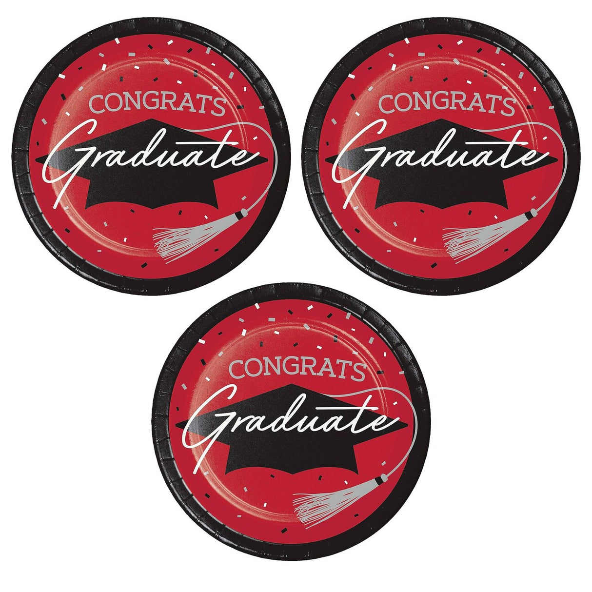 Creative Converting School Spirit Red Graduation Dinner Plates – 54ct