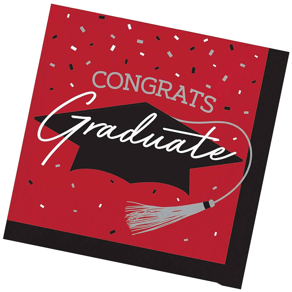 Creative Converting School Spirit Red Graduation Beverage Napkins – 108ct