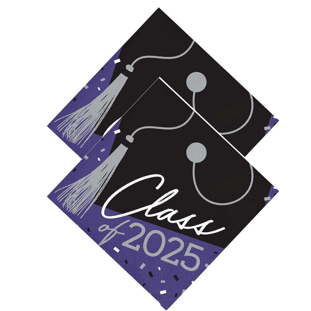 Creative Converting School Spirit Purple Class of 2025 Paper Beverage Napkins, 108 ct.