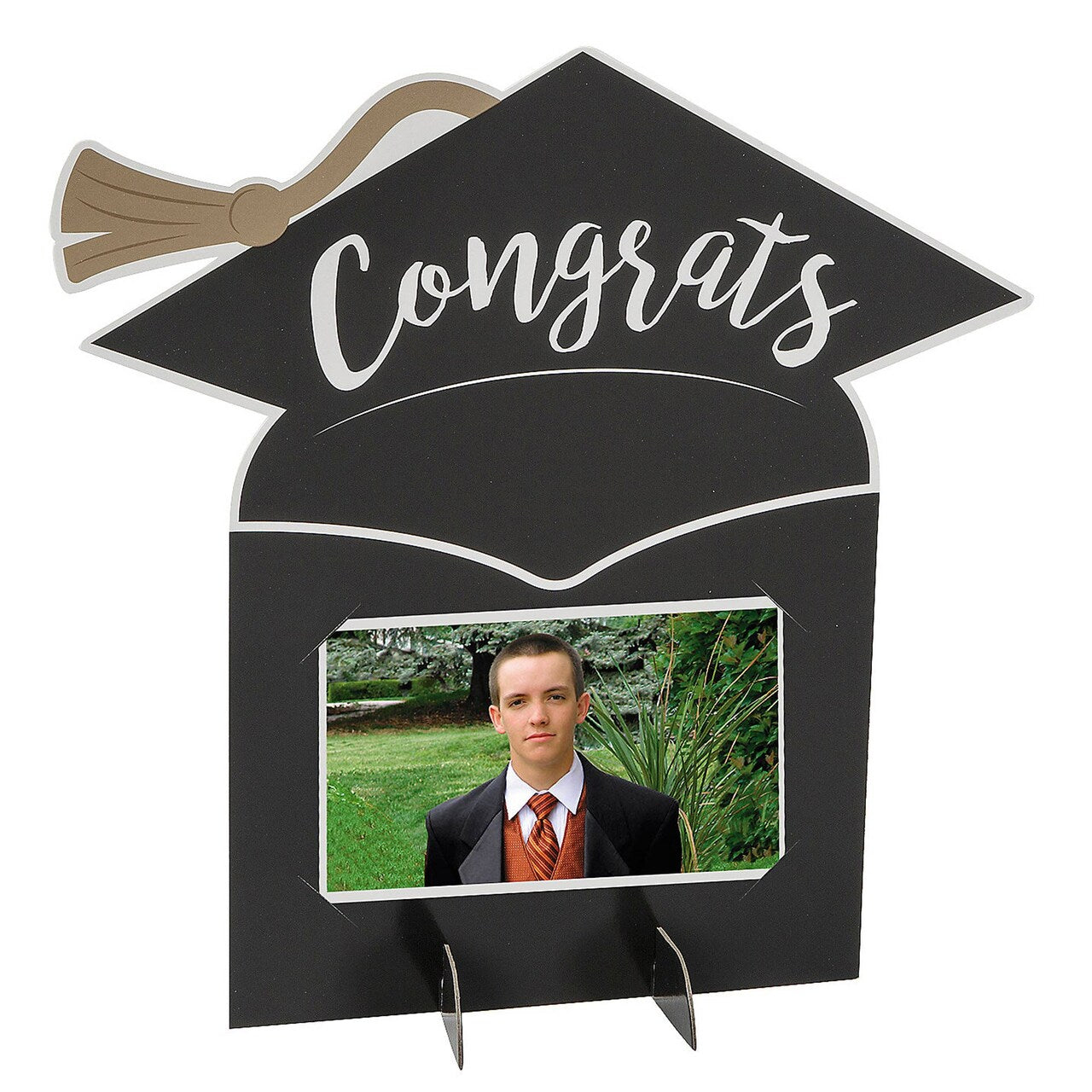 Congrats Grad Mortarboard Photo Frame Centerpiece – 11.5" x 12"