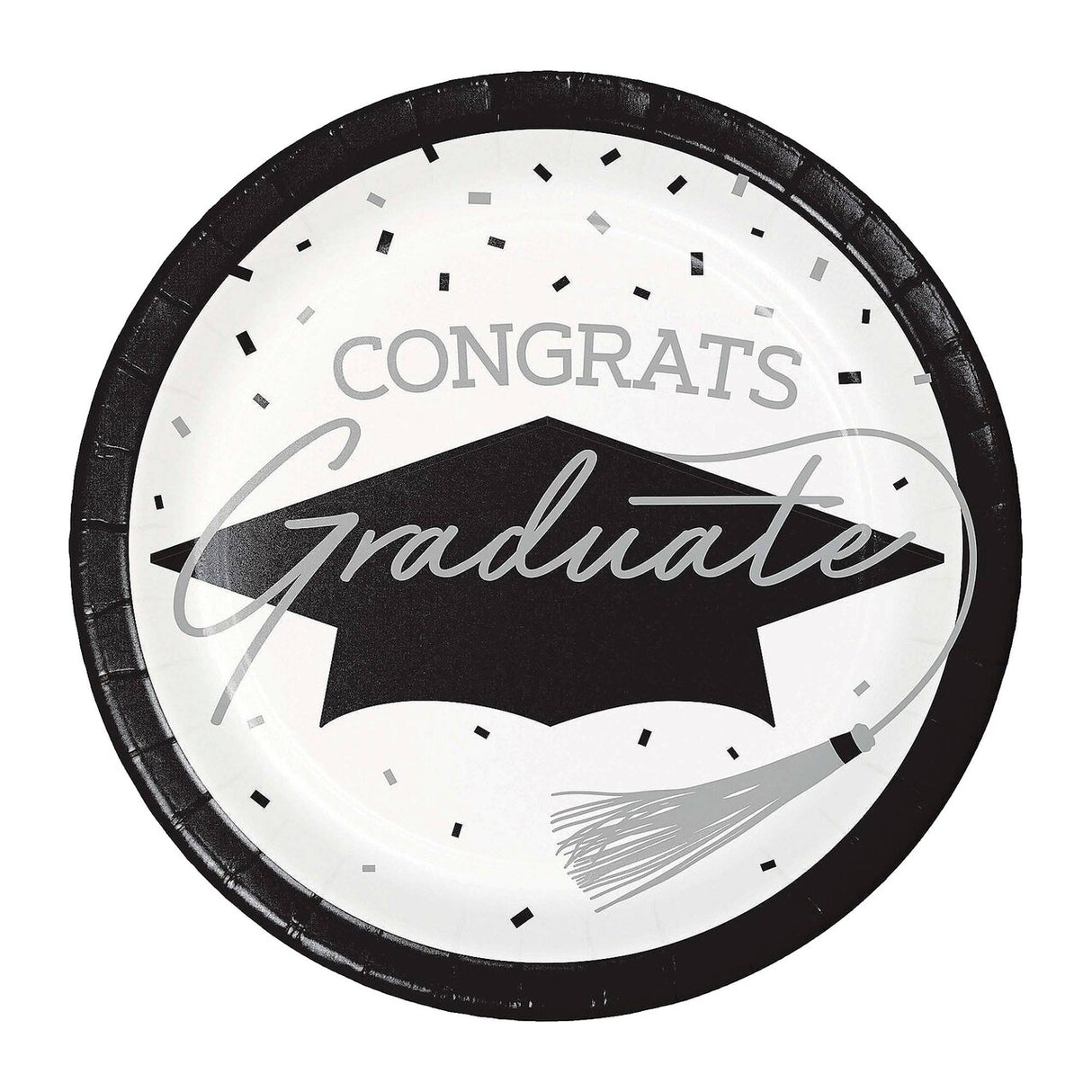 Creative Converting School Spirit White Graduation Dessert Plates – 54ct