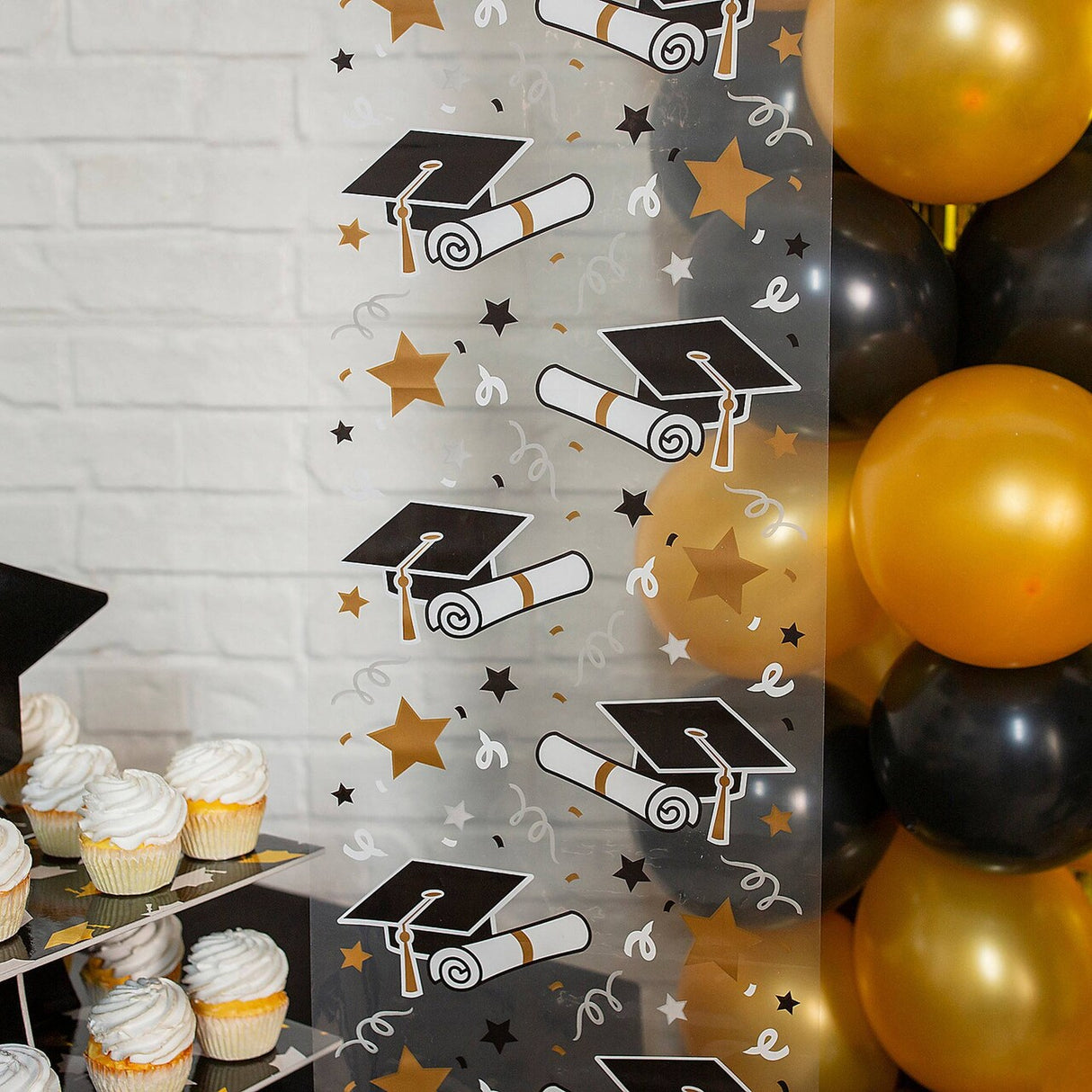 6 Ft. Clear Graduation Party Panel Hanging Decorations - 3 Pc.
