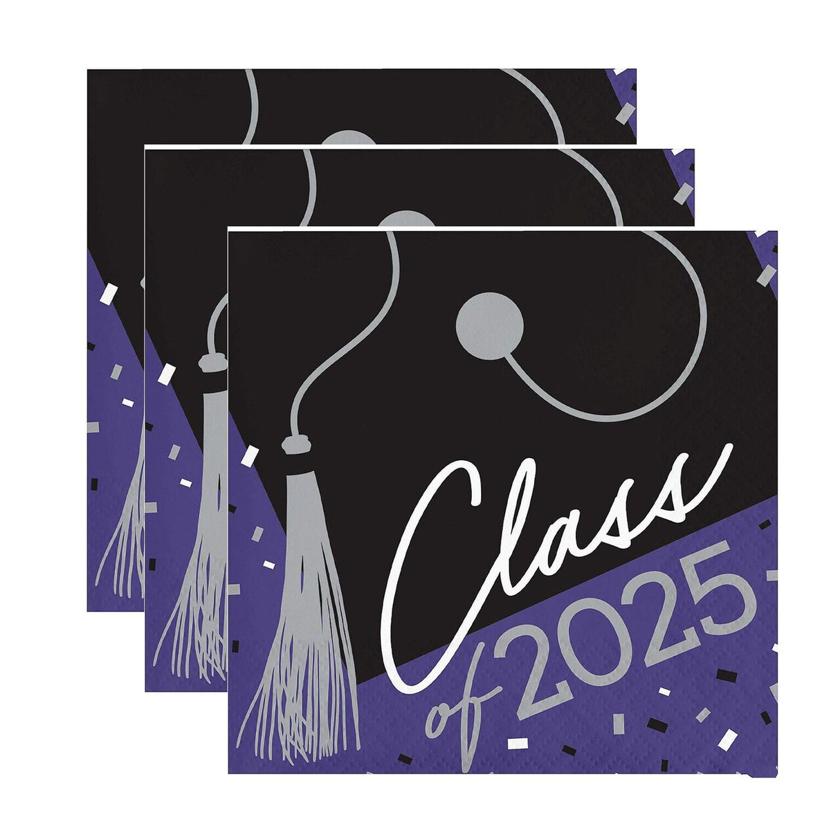 Creative Converting School Spirit Purple Class of 2025 Paper Beverage Napkins, 108 ct.