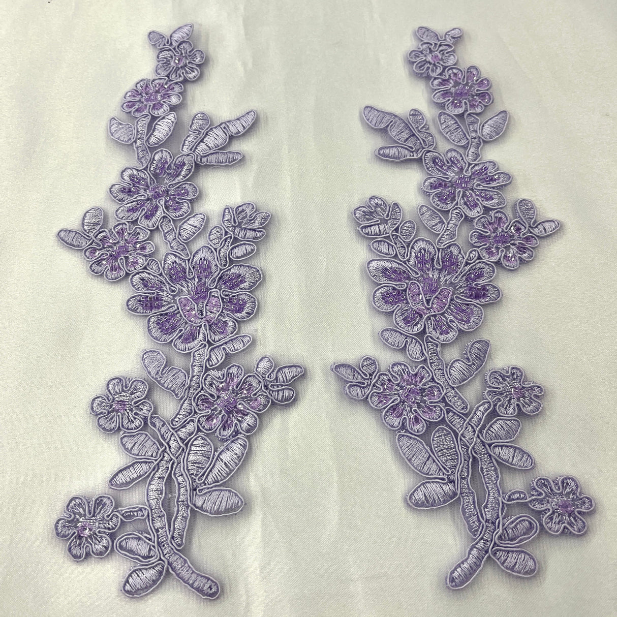 Beaded Floral Lace Applique