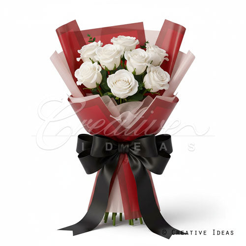 22" X 22" Bold Border Floral Wrap-20 Pcs (Red)