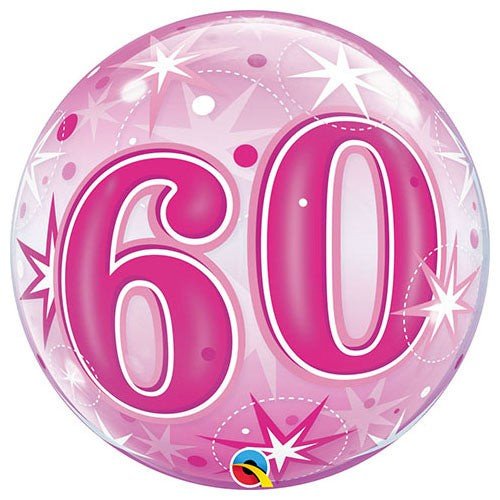 Bubble Balloon 60 Pink Starburst Sparkle