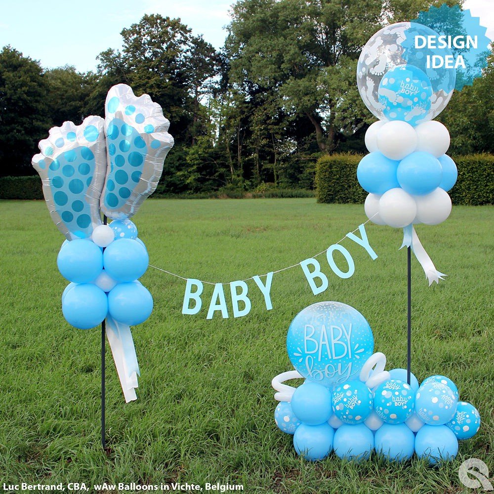 Bubble Balloon Baby Boy Blue Confetti Dots
