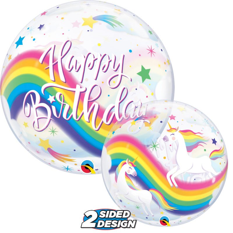 Bubble Balloon Girls Birthday Rainbows Unicorn