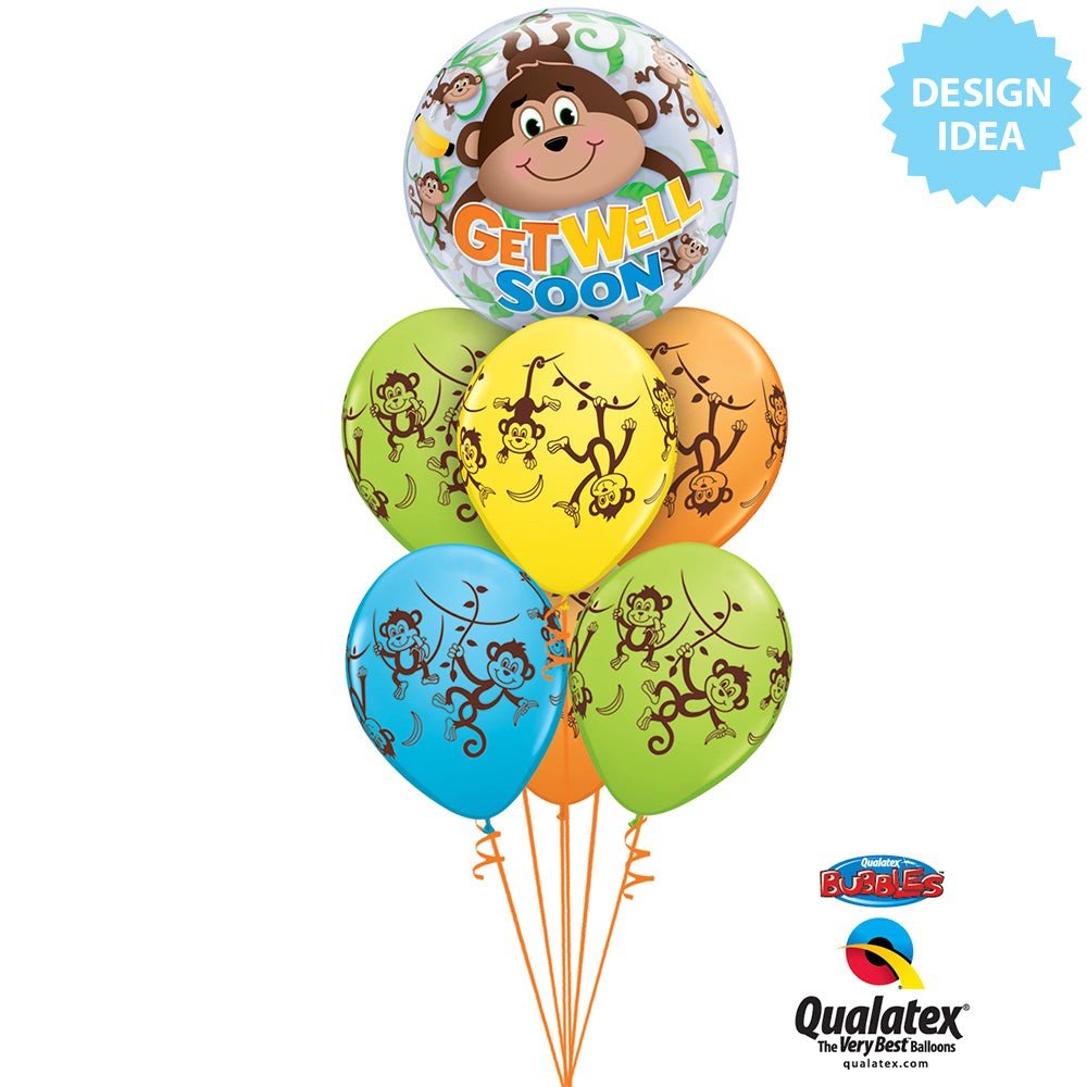 Bubble Balloon Get Well Monkeys