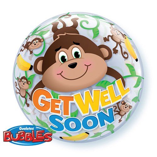 Bubble Balloon Get Well Monkeys