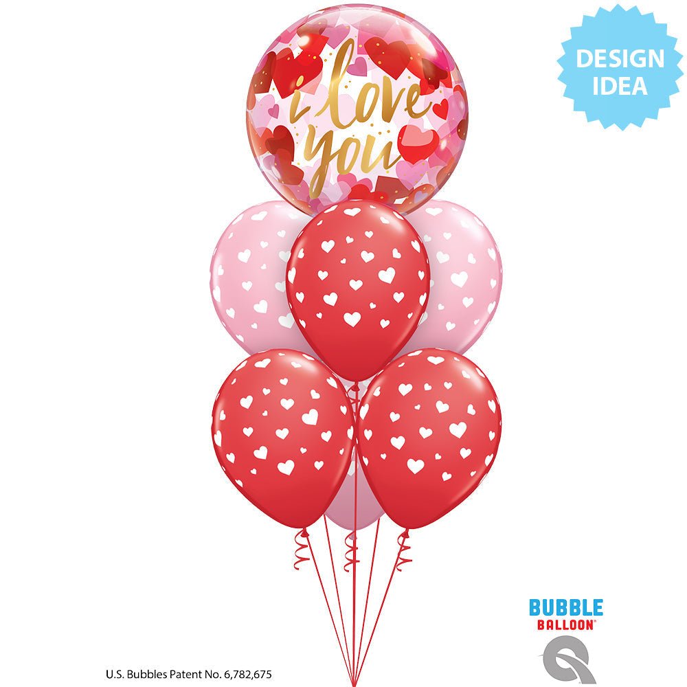 Bubble Balloon I Love You Paper Hearts