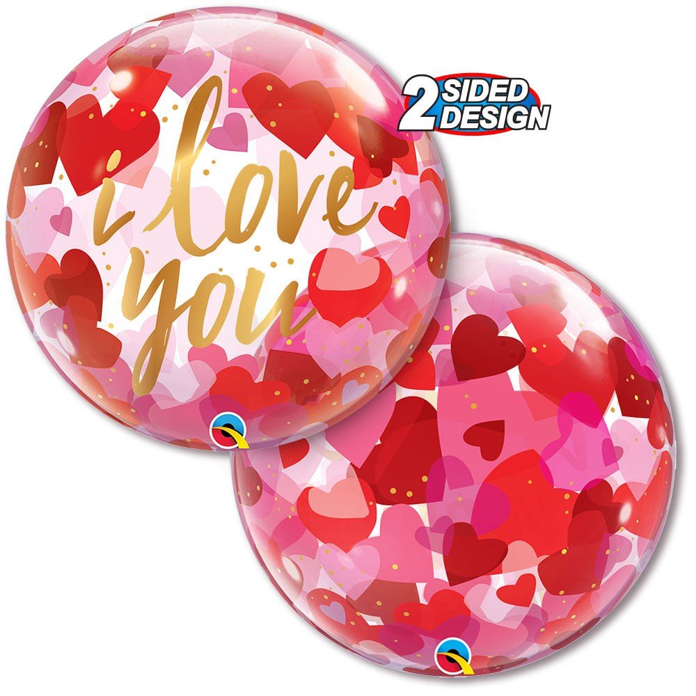 Bubble Balloon I Love You Paper Hearts