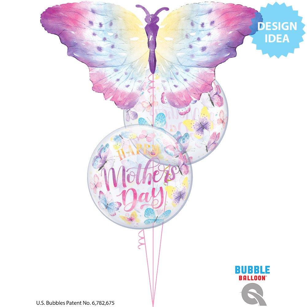 Bubble Balloon Mother's Day Butterflies 22 Inch