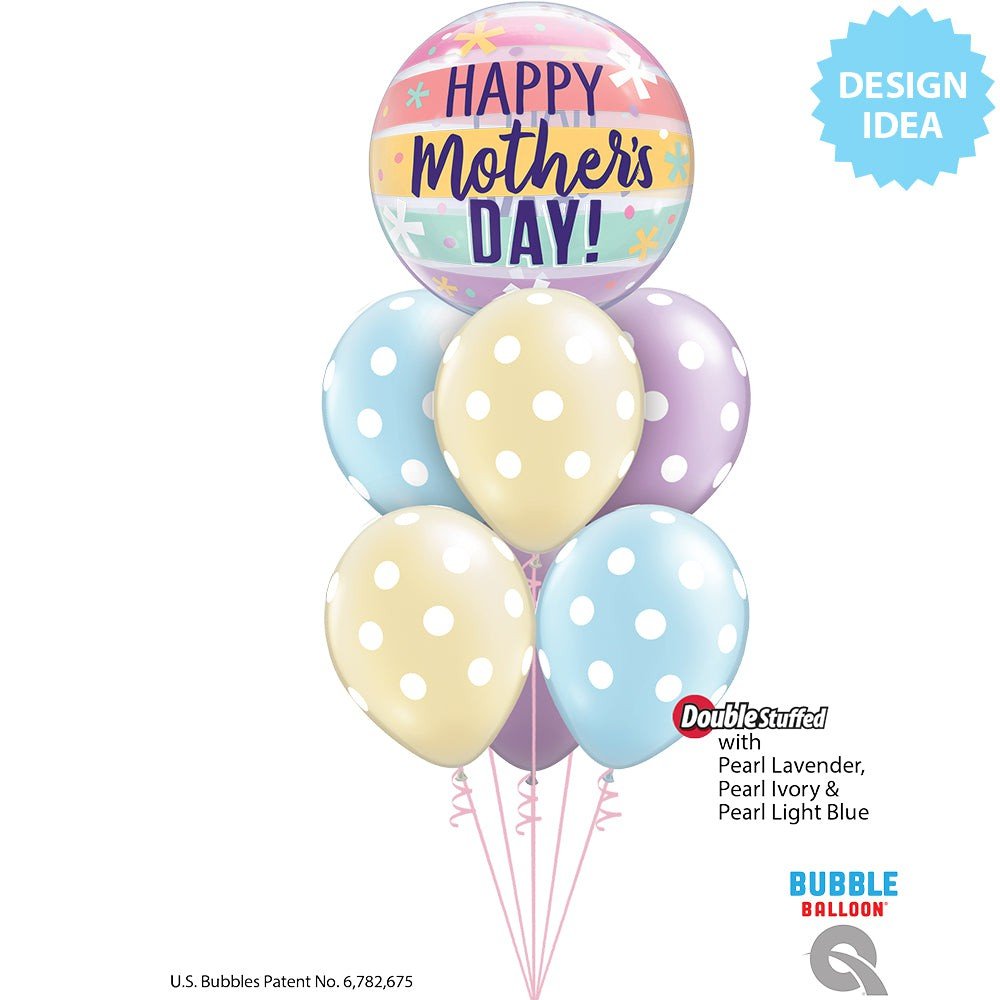Bubble Balloon Mother's Day Pastel Stripes