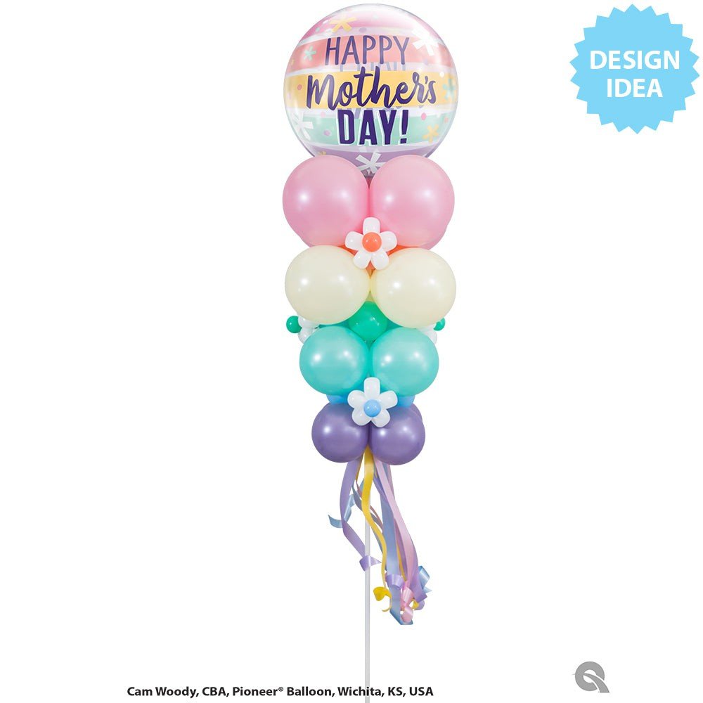 Bubble Balloon Mother's Day Pastel Stripes