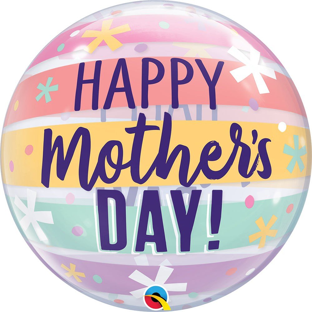 Bubble Balloon Mother's Day Pastel Stripes
