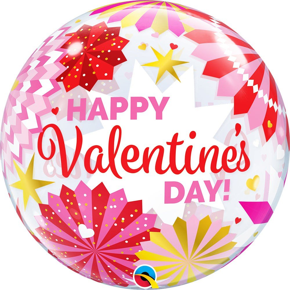 Bubble Balloon Valentine's Day Paper Fans