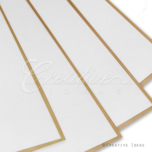 22.8" X 22.8" Gold Edge Floral Wrap-20 Pcs (White)