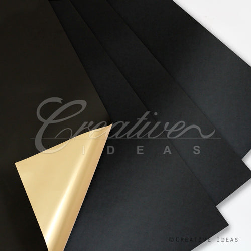 22.8" X 22.8" Reversible Floral Wrap-20 Pcs (Black/Gold)