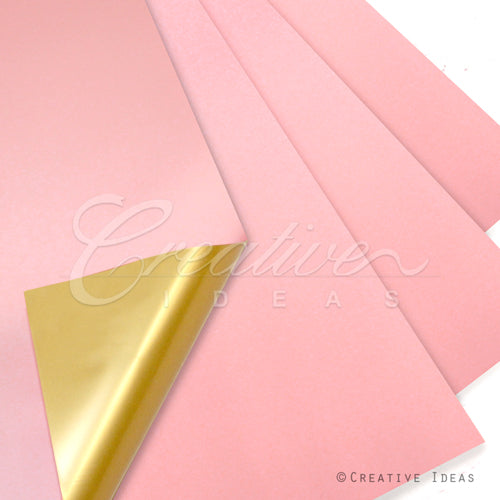 22.8" X 22.8" Reversible Floral Wrap-20 Pcs (Pink/Gold)