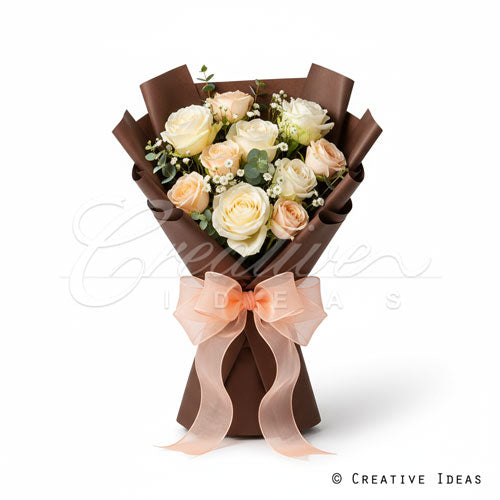 22.8" X 22.8" Solid Color Floral Wrap-20 Pcs (Brown)