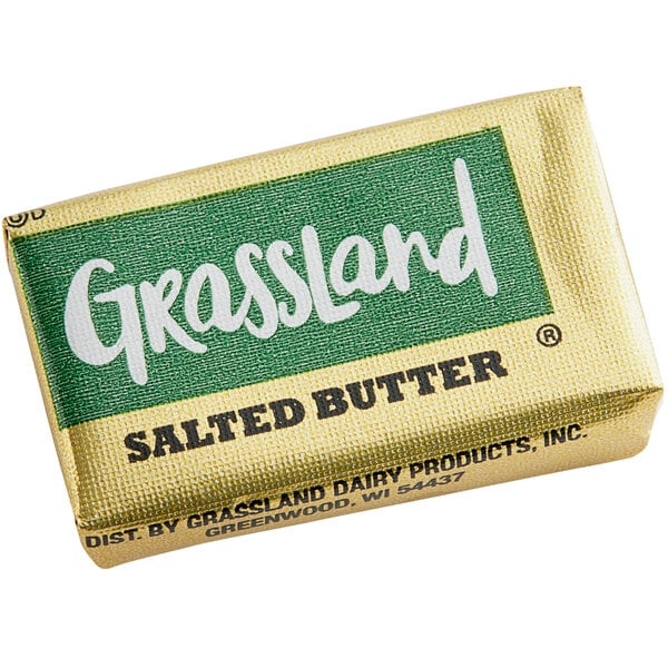 Grassland 7.7 Gram Salted Grade AA Foiled Butter Chips - 1,000/Case