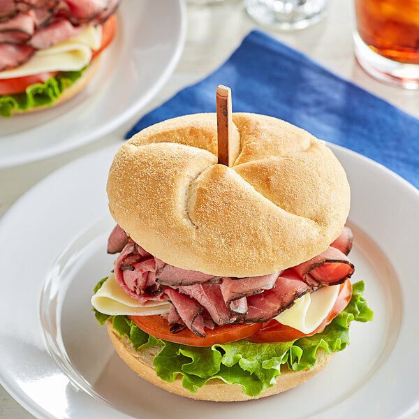 Amoroso's Philadelphia Hearth-Baked Sliced Kaiser Roll 2.4 oz. - 80/Case