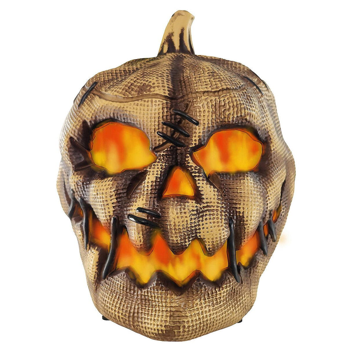 Animated Flaming Burlap Pumpkin
