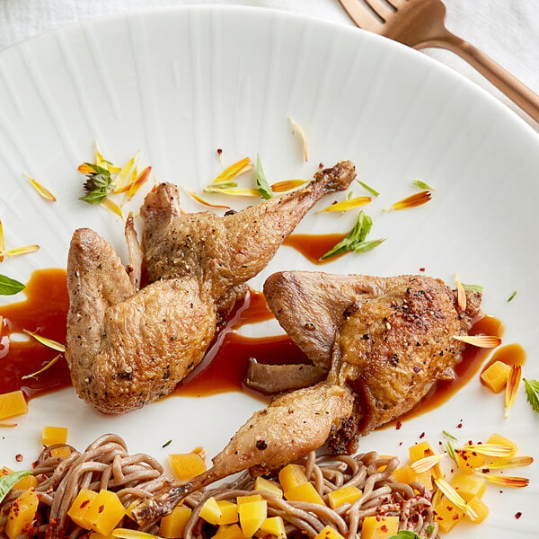 Manchester Farms 4 oz. Fresh Semi Boneless Quail - 24/Case