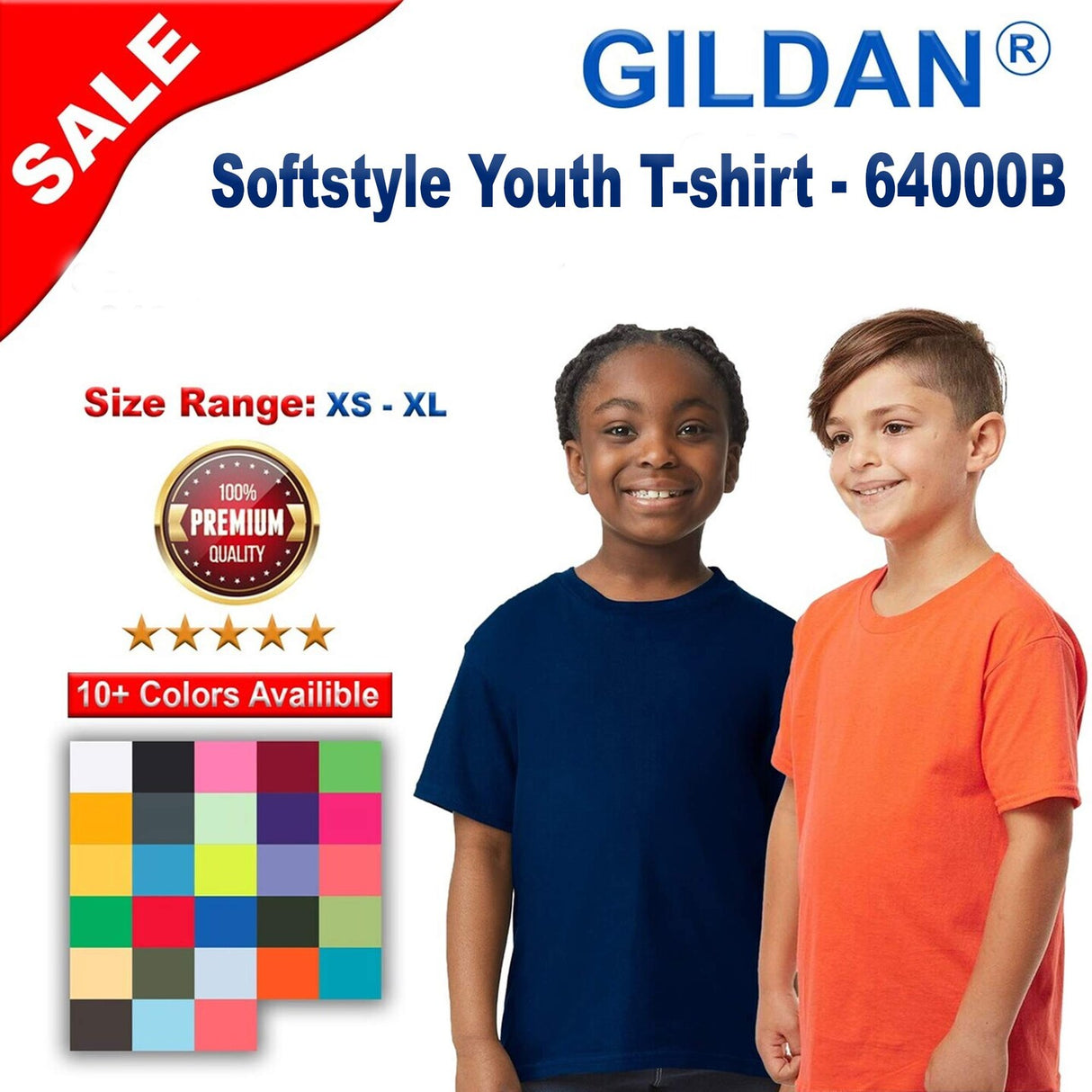 Gildan® Softstyle Youth Crew Neck Short Sleeve T-Shirts
