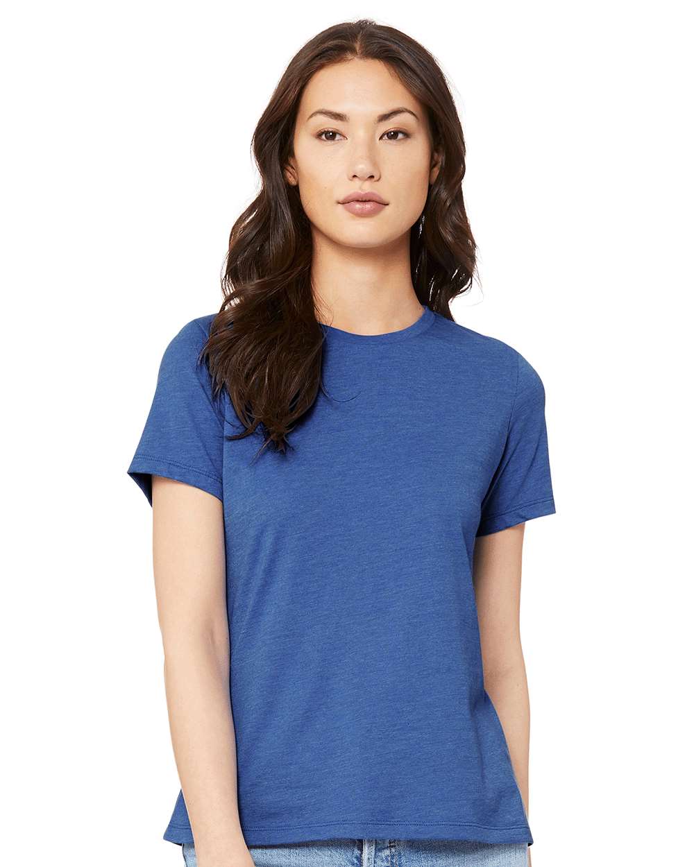 BELLA + CANVAS® Women's Relaxed Fit Heather CVC Crewneck Tee