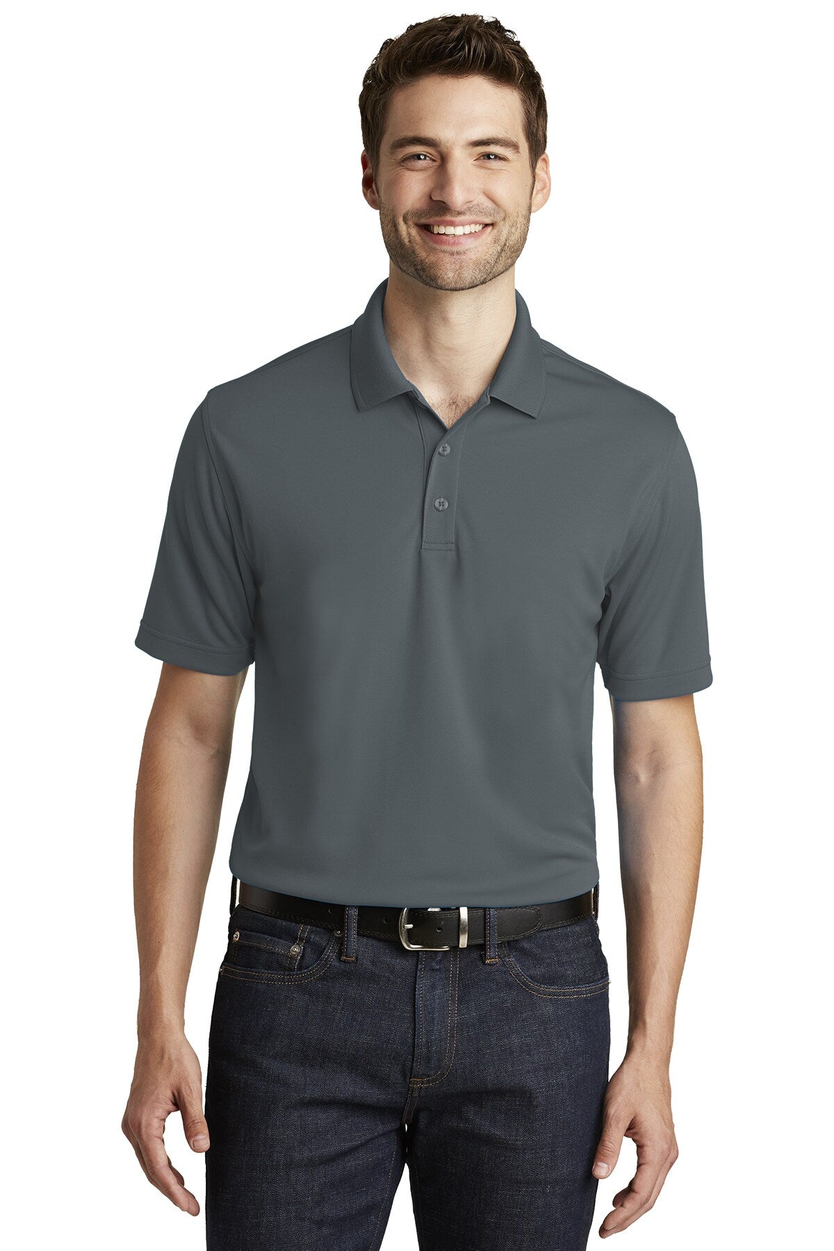 Port Authority® Silk Touch Collared Short Sleeve Polo – Premium 4.6 oz. 100% Polyester Double-Knit Piqué, Lightweight, Breathable, Versatile Work & Casual Shirt