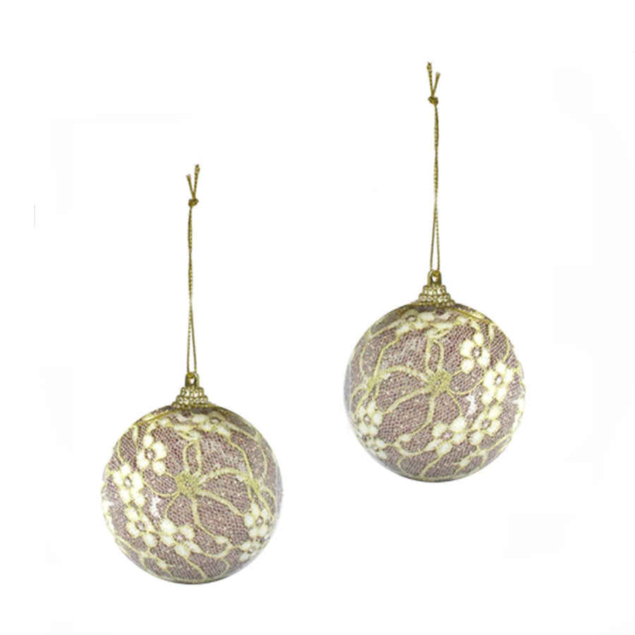 10cm Ball With Lace Flower Accents 2 Pcs