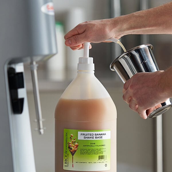 I. Rice Banana Milkshake Base Syrup 1 Gallon - 4/Case