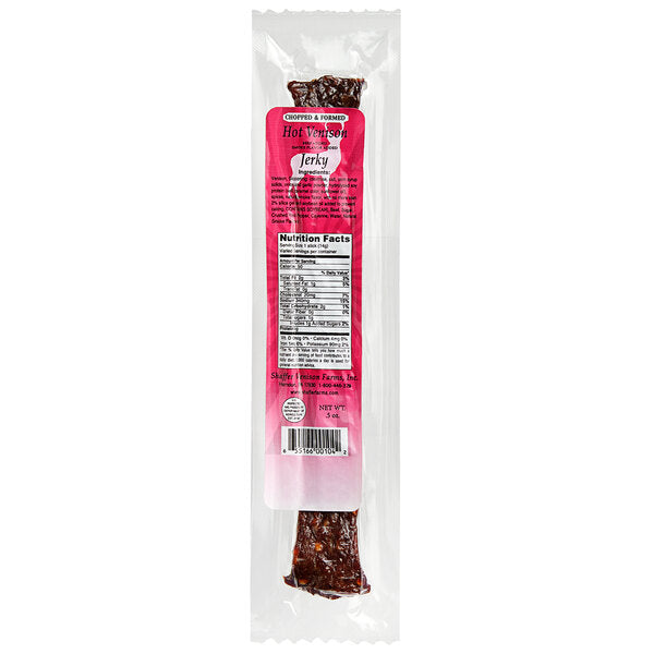 Shaffer Venison Farms 0.5 oz. Hot Venison Jerky - 240/Case