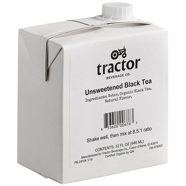 Tractor Beverage Co. Organic Unsweet Tea Beverage 8.5:1 Concentrate 32 fl. oz. - 12/Case