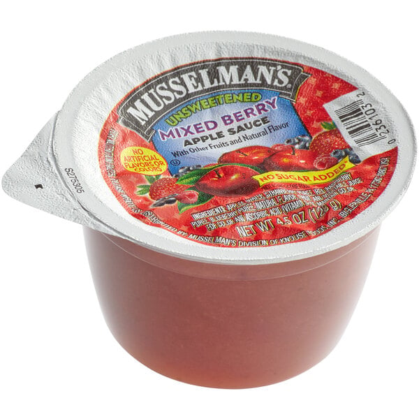 Musselman's Mixed Berry Applesauce 4.5 oz. Cup - 72/Case