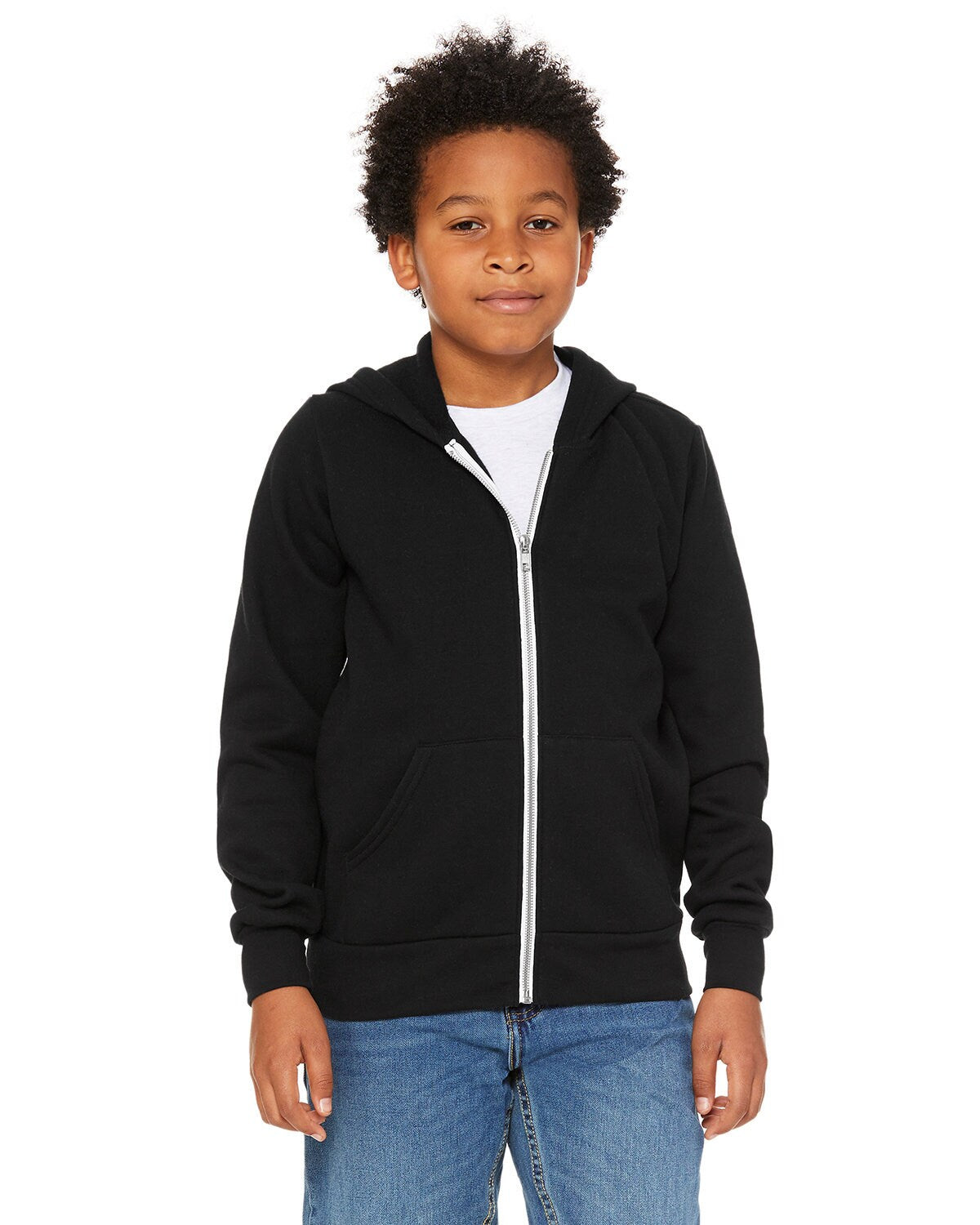 Bella + Canvas® Youth Sponge Fleece Full Zip Hooded Sweatshirt