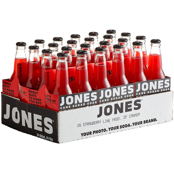 Jones Strawberry Lime Soda 12 oz. - 24/Case